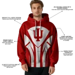 indiana hoosiers concentric lines red black hoodie best selling