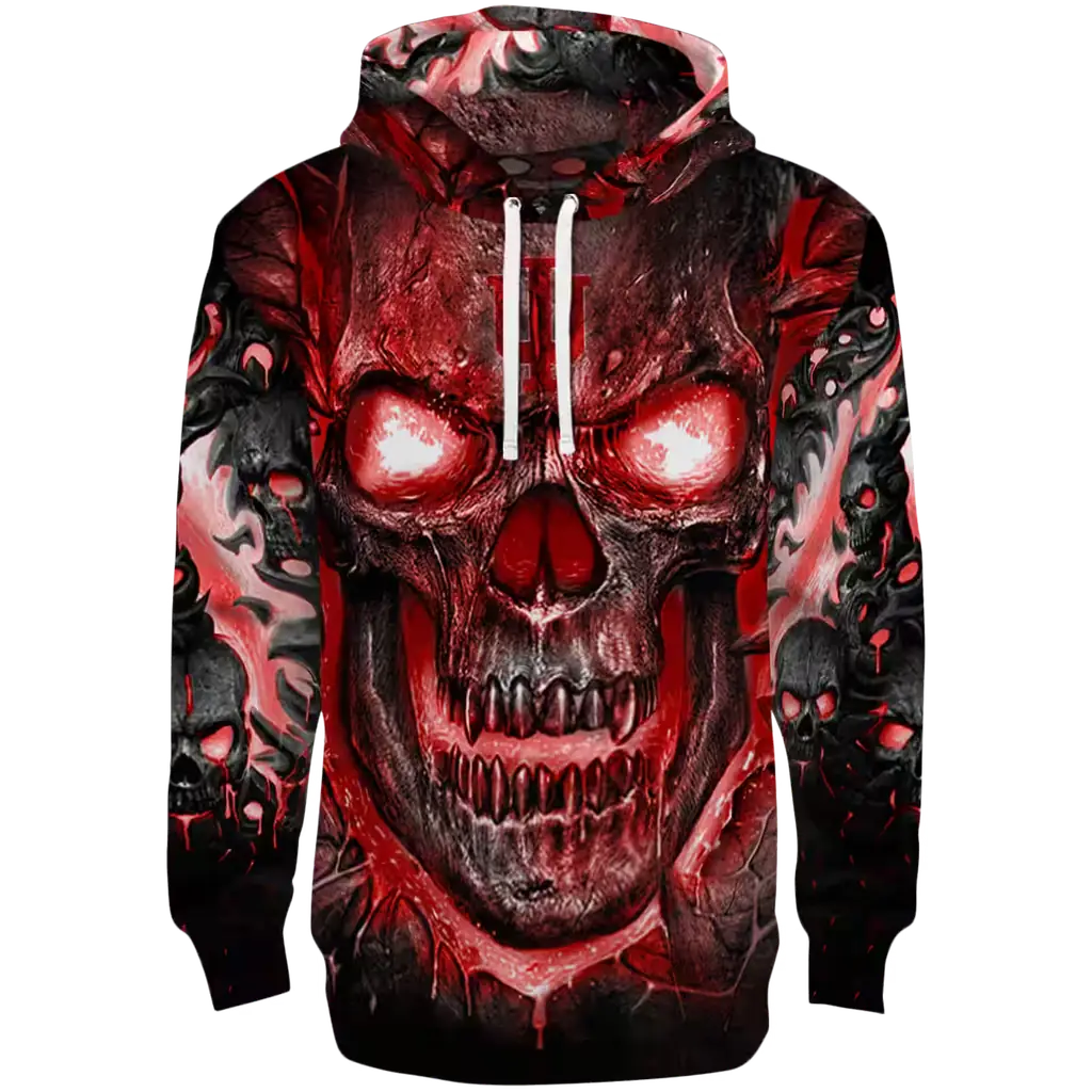 indiana hoosiers demonic skull red black hoodie best selling indiana hoosiers demonic skull red black hoodie best selling