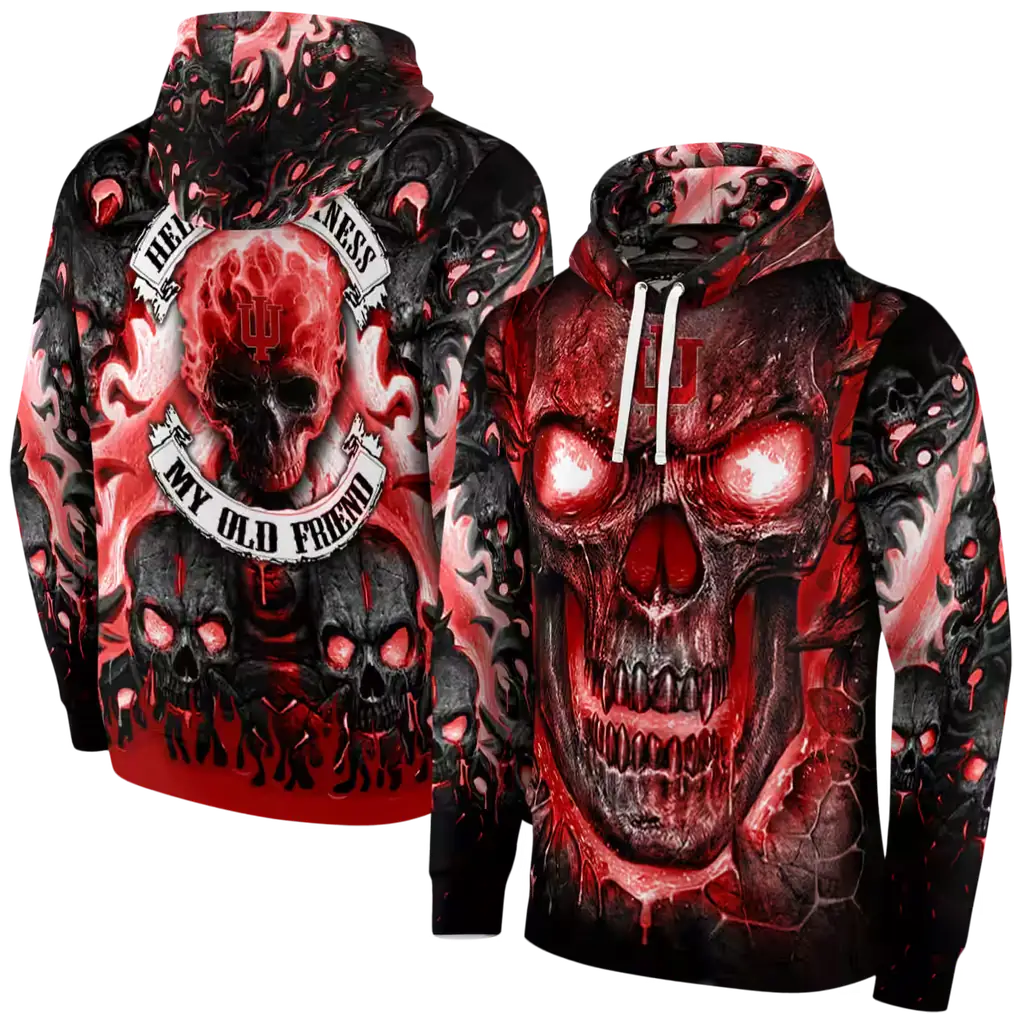 indiana hoosiers demonic skull red black hoodie fashion forward indiana hoosiers demonic skull red black hoodie fashion forward