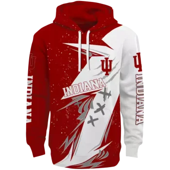 indiana hoosiers dynamic slash red white hoodie best selling