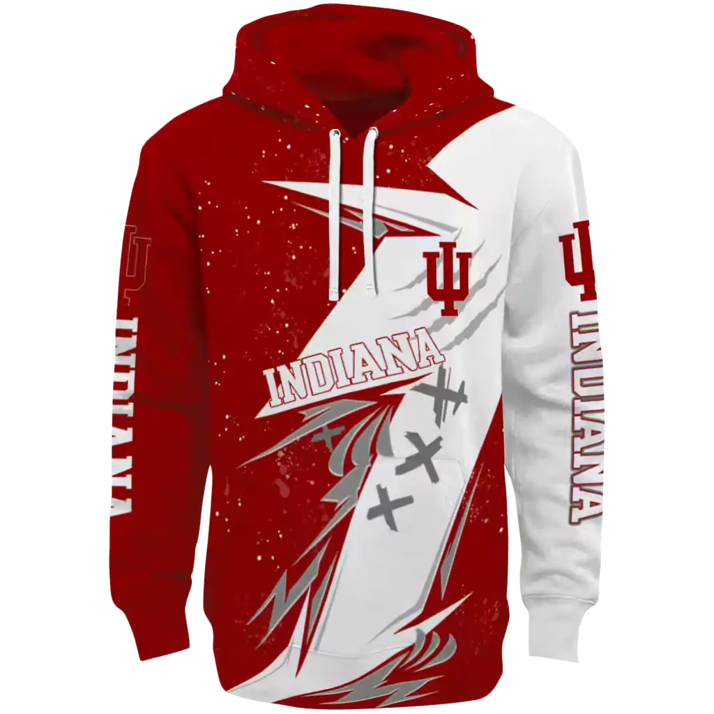 indiana hoosiers dynamic slash red white hoodie best selling indiana hoosiers dynamic slash red white hoodie best selling