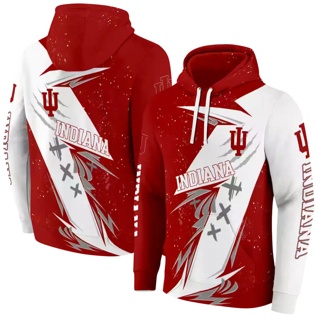 indiana hoosiers dynamic slash red white hoodie fashion forward indiana hoosiers dynamic slash red white hoodie fashion forward