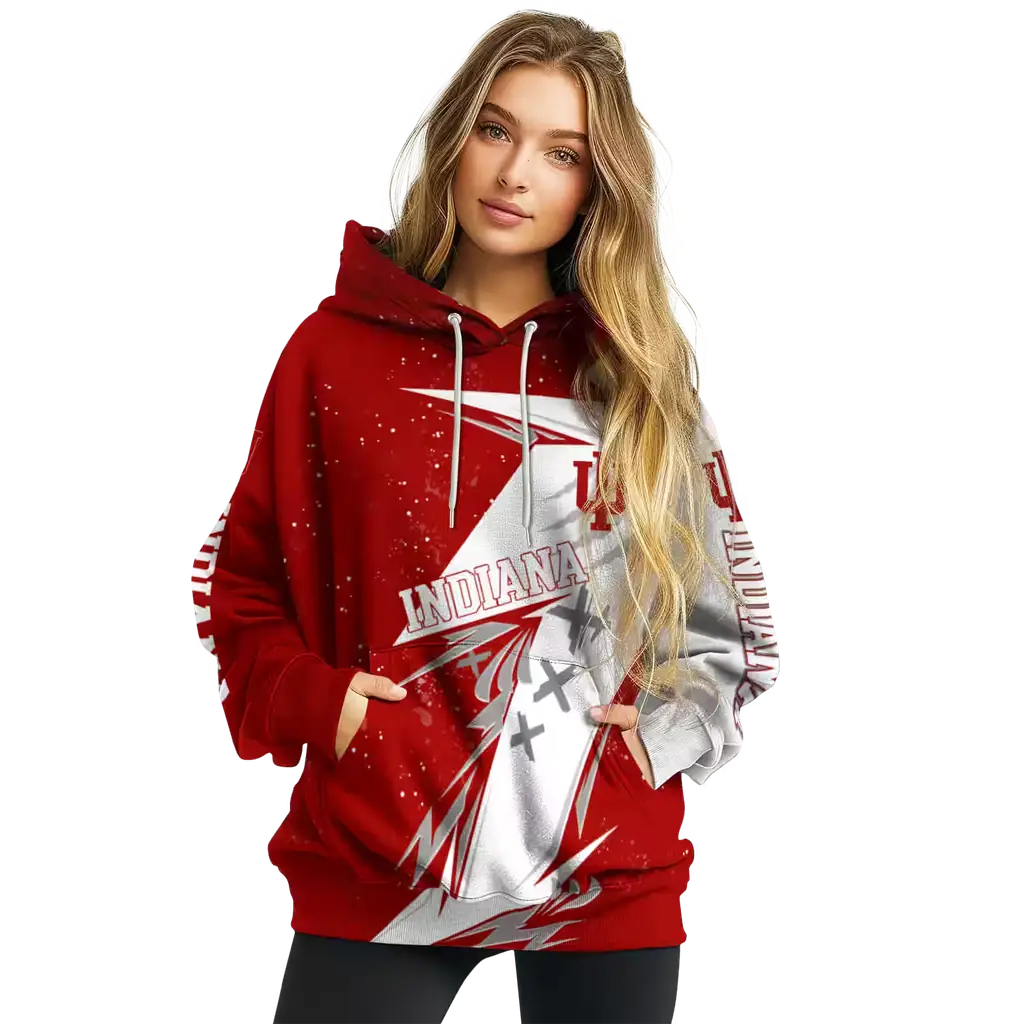 indiana hoosiers dynamic slash red white hoodie high quality indiana hoosiers dynamic slash red white hoodie high quality