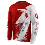 indiana hoosiers dynamic slash red white hoodie best selling