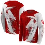 indiana hoosiers dynamic slash red white hoodie best selling