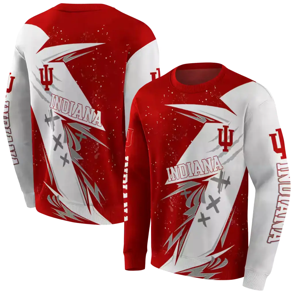 indiana hoosiers dynamic slash red white hoodie premium grade indiana hoosiers dynamic slash red white hoodie premium grade