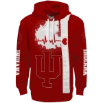 indiana hoosiers football heartbeat red hoodie best selling