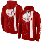 indiana hoosiers football heartbeat red hoodie best selling