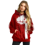 indiana hoosiers football heartbeat red hoodie best selling