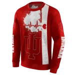 indiana hoosiers football heartbeat red hoodie best selling