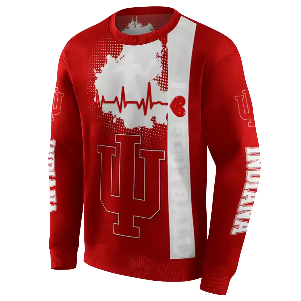 indiana hoosiers football heartbeat red hoodie new arrival indiana hoosiers football heartbeat red hoodie new arrival