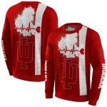 indiana hoosiers football heartbeat red hoodie best selling