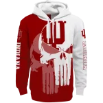 indiana hoosiers graphic punisher red white hoodie best selling