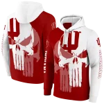 indiana hoosiers graphic punisher red white hoodie best selling