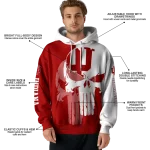 indiana hoosiers graphic punisher red white hoodie best selling