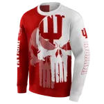 indiana hoosiers graphic punisher red white hoodie best selling