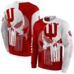 indiana hoosiers graphic punisher red white hoodie best selling