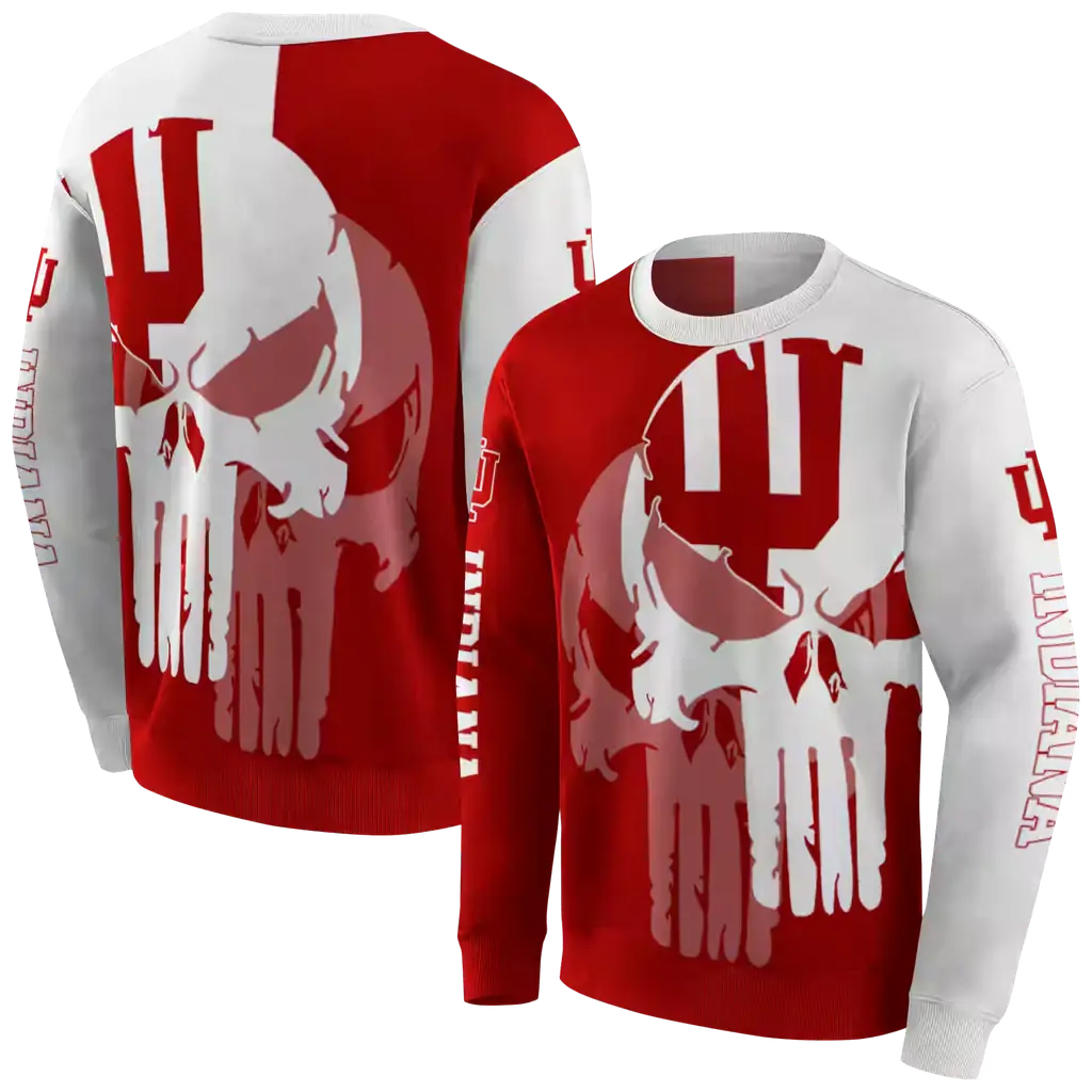 indiana hoosiers graphic punisher red white hoodie premium grade indiana hoosiers graphic punisher red white hoodie premium grade