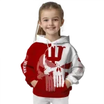 indiana hoosiers graphic punisher red white hoodie best selling