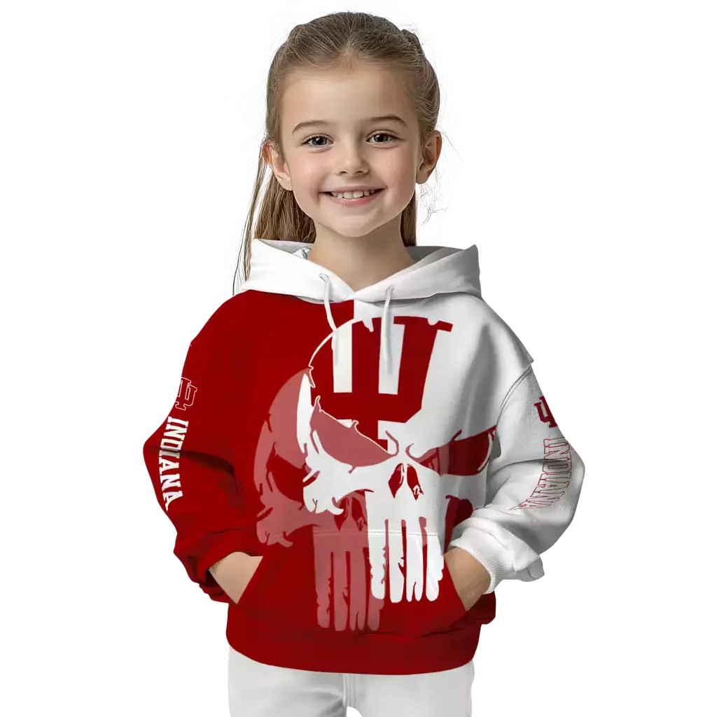 indiana hoosiers graphic punisher red white hoodie top rated indiana hoosiers graphic punisher red white hoodie top rated