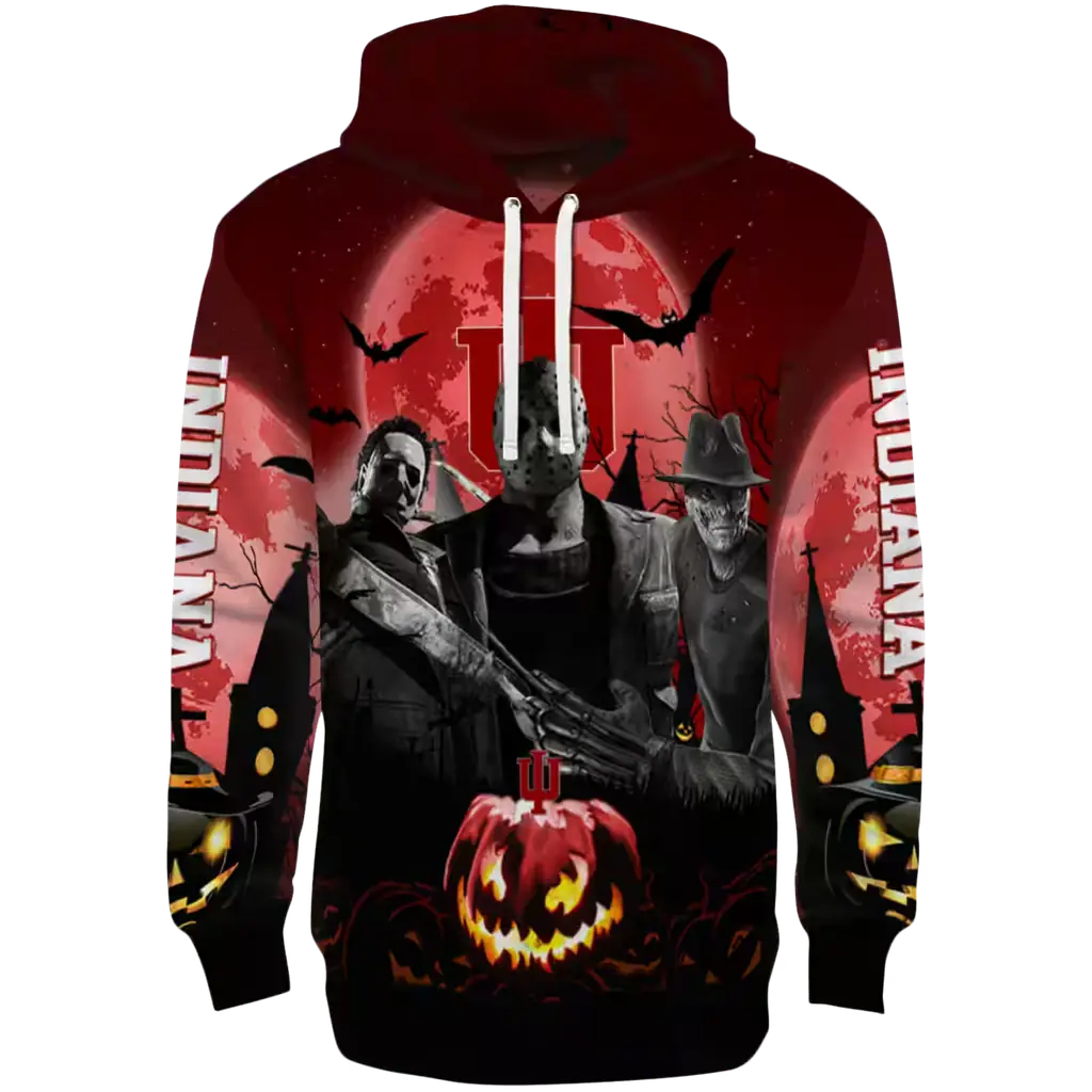 indiana hoosiers halloween vibes red black hoodie best selling indiana hoosiers halloween vibes red black hoodie best selling