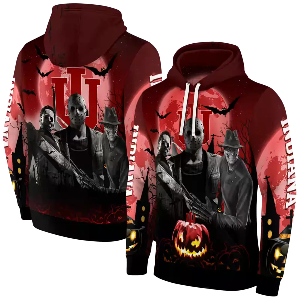 indiana hoosiers halloween vibes red black hoodie fashion forward indiana hoosiers halloween vibes red black hoodie fashion forward
