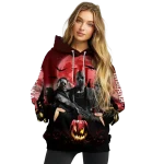 indiana hoosiers halloween vibes red black hoodie best selling
