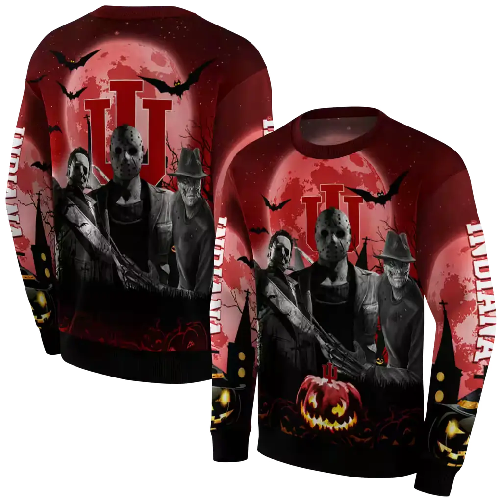 indiana hoosiers halloween vibes red black hoodie premium grade indiana hoosiers halloween vibes red black hoodie premium grade