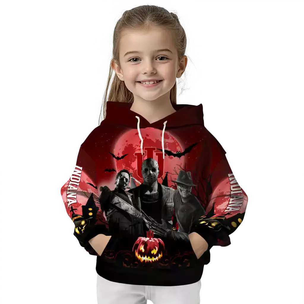 indiana hoosiers halloween vibes red black hoodie top rated indiana hoosiers halloween vibes red black hoodie top rated