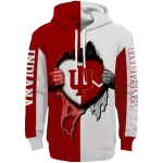 indiana hoosiers heartbeat graphic red hoodie best selling