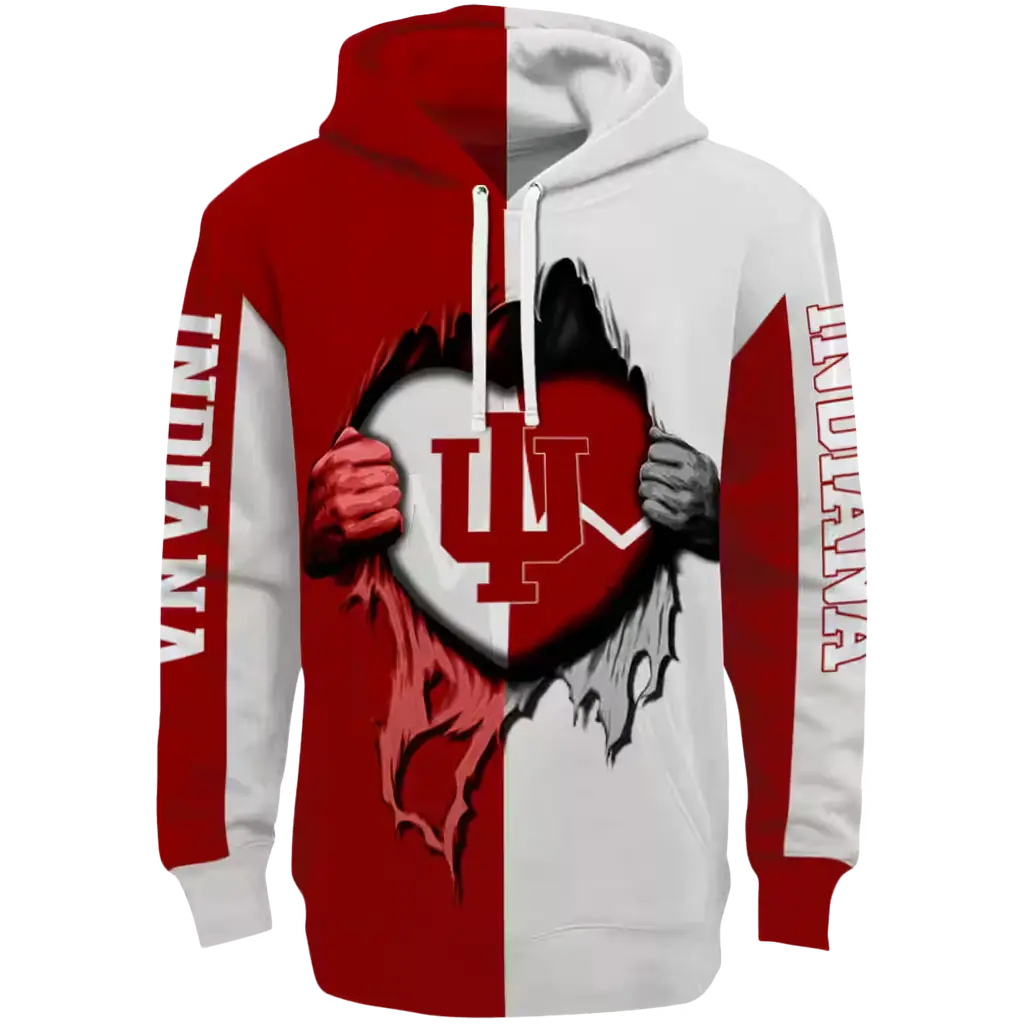indiana hoosiers heartbeat graphic red hoodie best selling indiana hoosiers heartbeat graphic red hoodie best selling