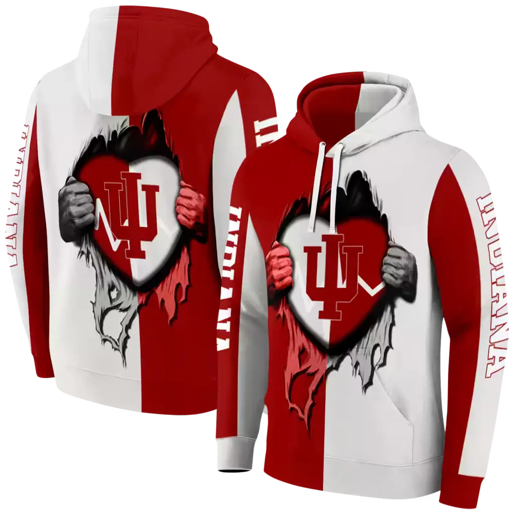 indiana hoosiers heartbeat graphic red hoodie fashion forward indiana hoosiers heartbeat graphic red hoodie fashion forward