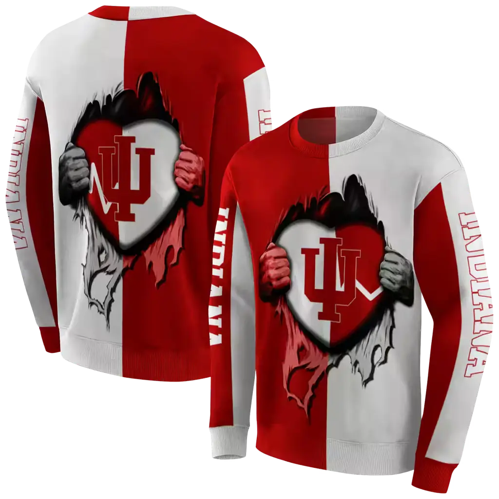 indiana hoosiers heartbeat graphic red hoodie premium grade indiana hoosiers heartbeat graphic red hoodie premium grade