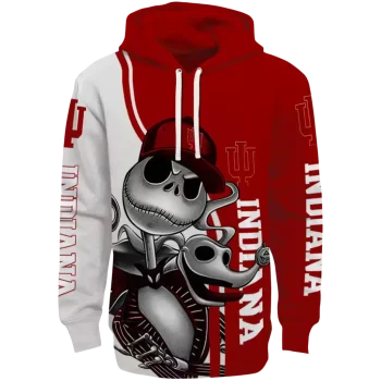 indiana hoosiers jack skellington red hoodie best selling