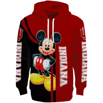 indiana hoosiers mickey mouse red black hoodie best selling