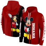 indiana hoosiers mickey mouse red black hoodie best selling