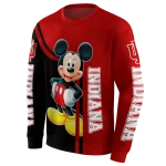 indiana hoosiers mickey mouse red black hoodie best selling