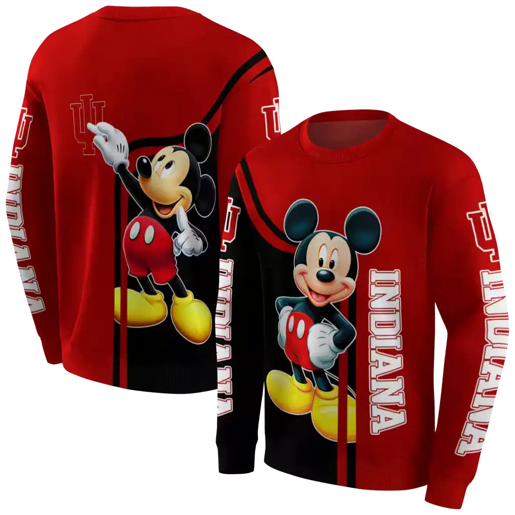 indiana hoosiers mickey mouse red black hoodie premium grade indiana hoosiers mickey mouse red black hoodie premium grade