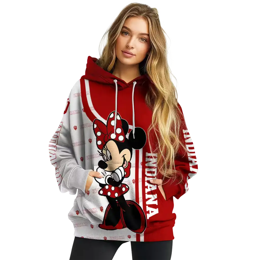 indiana hoosiers minnie mouse red hoodie high quality indiana hoosiers minnie mouse red hoodie high quality