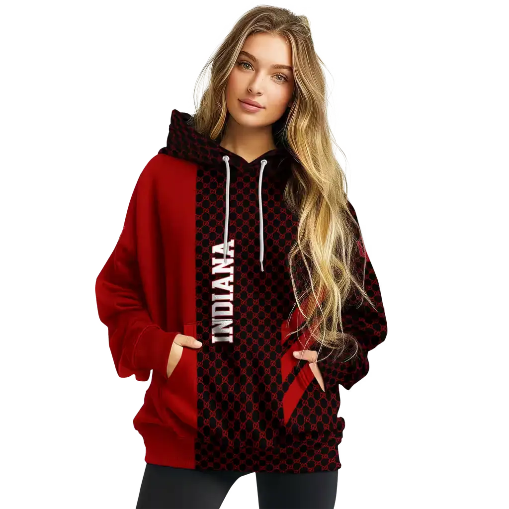 indiana hoosiers monogram pattern red hoodie high quality indiana hoosiers monogram pattern red hoodie high quality