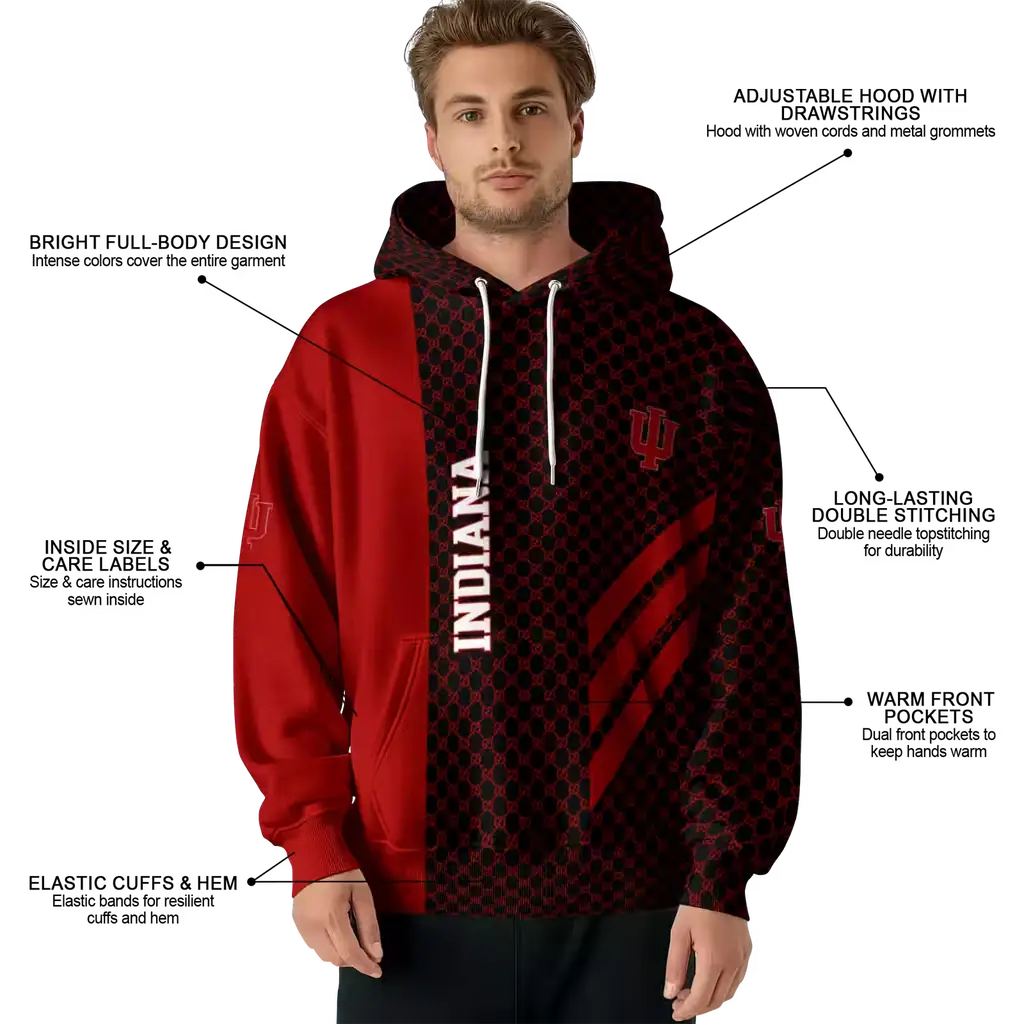 indiana hoosiers monogram pattern red hoodie latest model indiana hoosiers monogram pattern red hoodie latest model