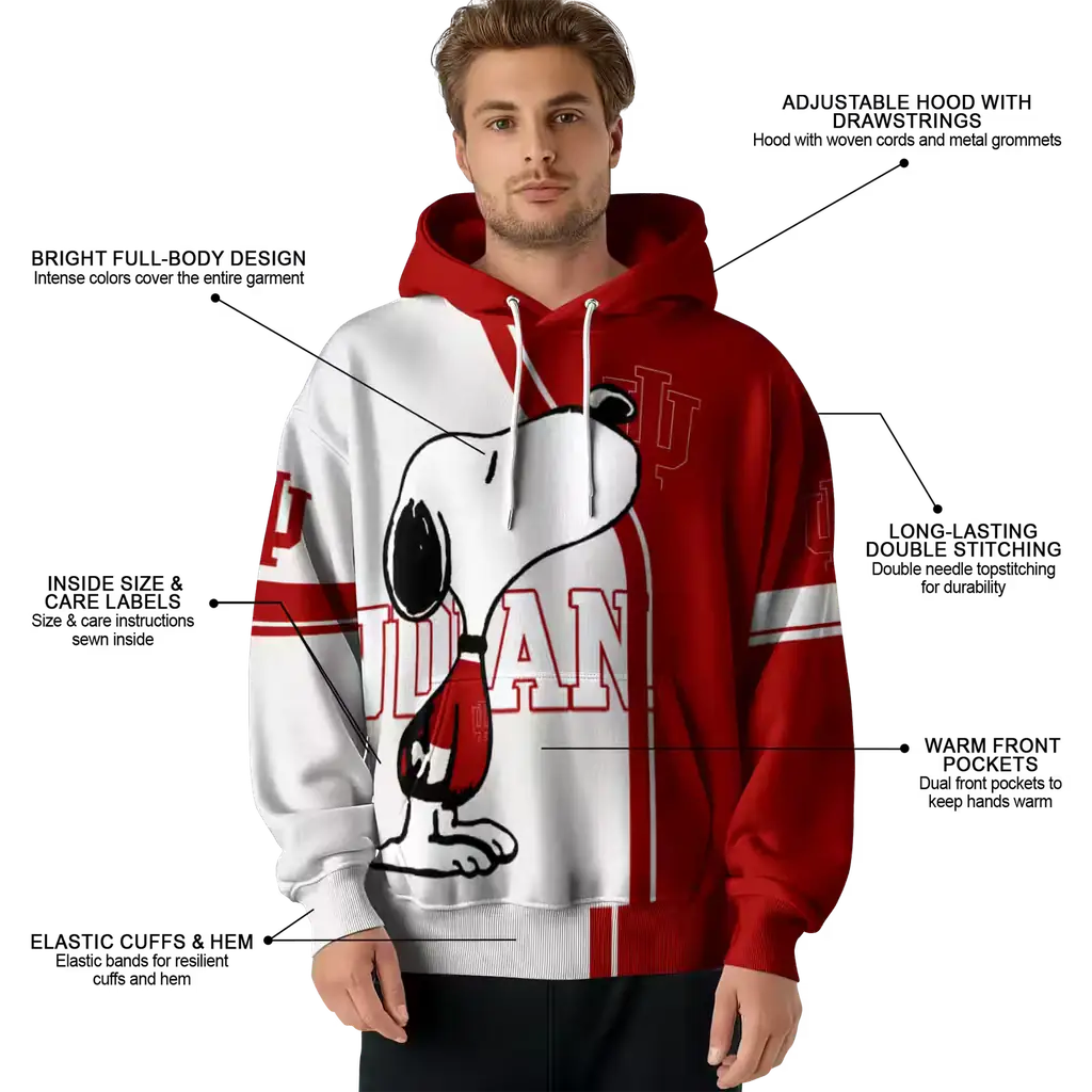 indiana hoosiers playful snoopy red hoodie latest model indiana hoosiers playful snoopy red hoodie latest model