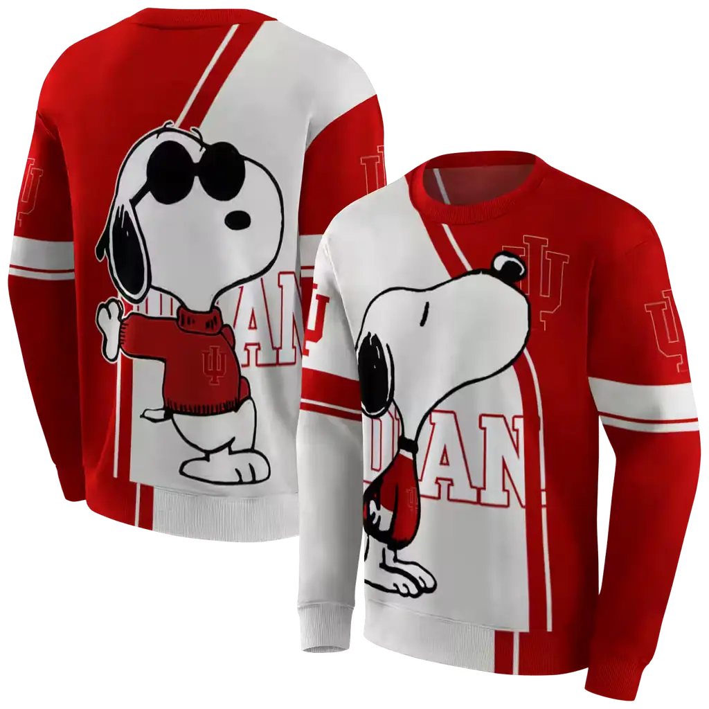 indiana hoosiers playful snoopy red hoodie premium grade indiana hoosiers playful snoopy red hoodie premium grade