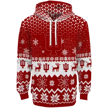 indiana hoosiers reindeer motif red hoodie best selling
