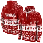 indiana hoosiers reindeer motif red hoodie best selling