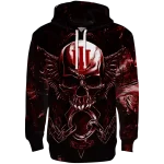 indiana hoosiers skull artwork red black hoodie best selling