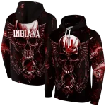 indiana hoosiers skull artwork red black hoodie best selling