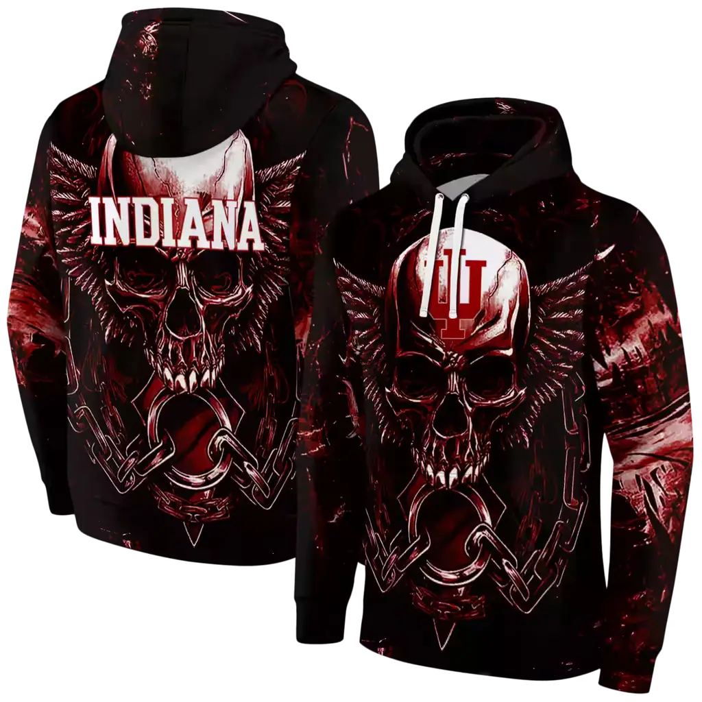 indiana hoosiers skull artwork red black hoodie fashion forward indiana hoosiers skull artwork red black hoodie fashion forward