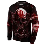 indiana hoosiers skull artwork red black hoodie best selling
