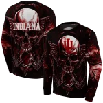indiana hoosiers skull artwork red black hoodie best selling